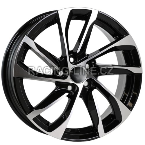 Alu kola Racing Line B1514, 16x6.5 5x100 ET40, černá + leštění