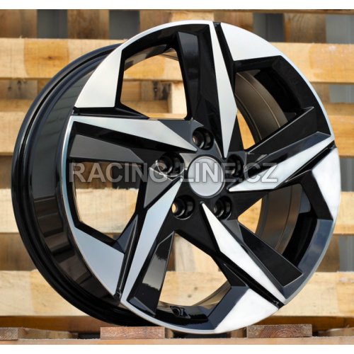 Alu kola Racing Line B1622, 17x7.5 5x114.3 ET51, černá + leštění