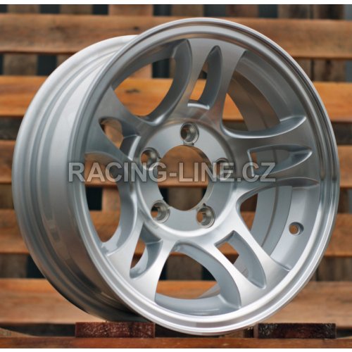 Alu kola Racing Line DW511, 14x5.5 5x114.3 ET, stříbrná + leštění