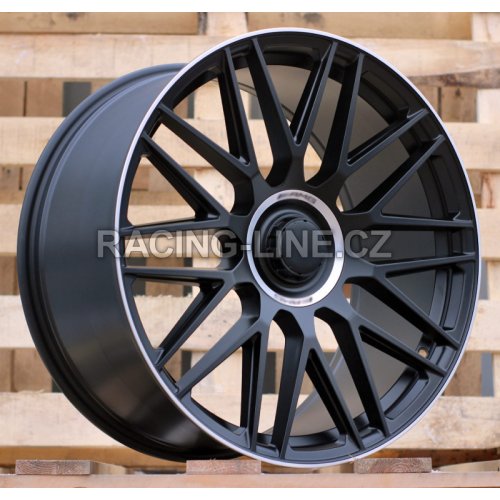 Alu kola Racing Line Y0207, 21x9 5x112 ET30, Černá matná + leštěný límec (zátěžová)