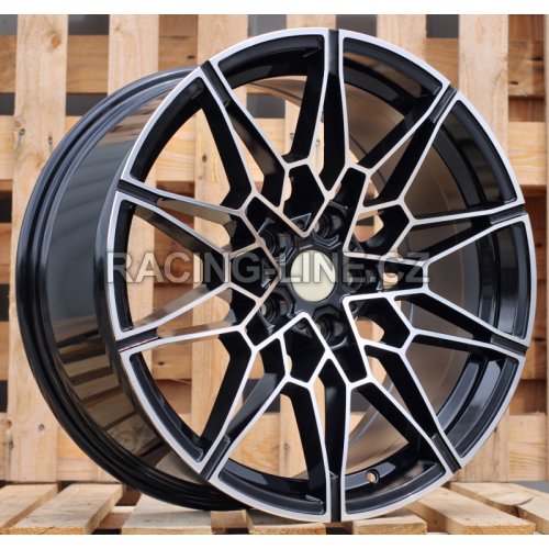 Alu kola Racing Line B1674, 19x8 5x120 ET36, černá + leštění