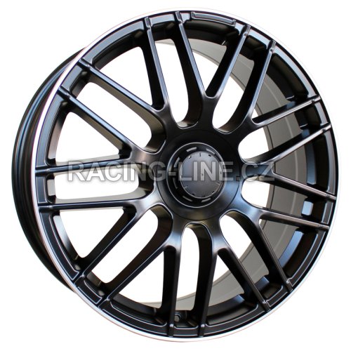 Alu kola Racing Line B1268, 19x7.5 5x112 ET40, Černá matná + leštěný límec