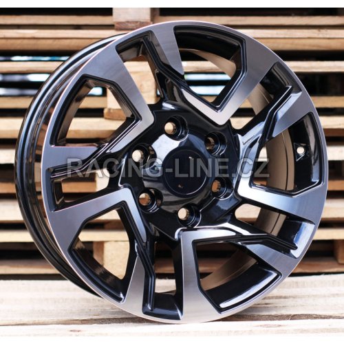 Alu kola Racing Line B1704, 17x7.5 6x139.7 ET25, černá + leštění (zátěžová)