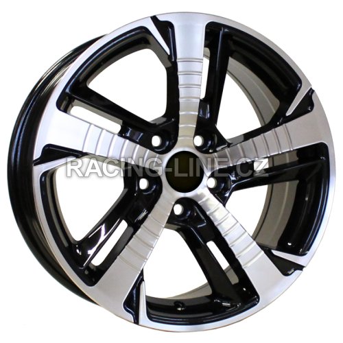 Alu kola Racing Line B5514, 16x7 5x108 ET40, černá + leštění