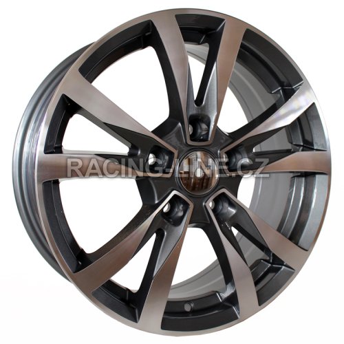 Alu kola Racing Line BK533, 16x6.5 5x108 ET42, šedivá + leštění