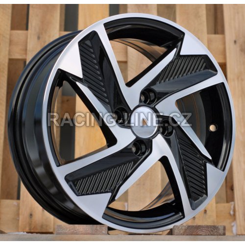 Alu kola Racing Line Y1169, 15x6 4x100 ET48, černá + leštění