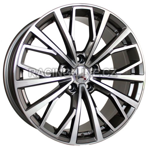 Alu kola Racing Line B1453, 18x8 5x112 ET39, šedivá + leštění