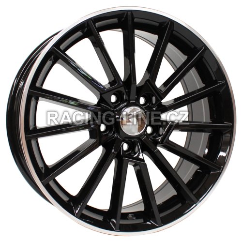 Alu kola Racing Line B5969, 18x8 5x112 ET42, Černá + leštěný límec