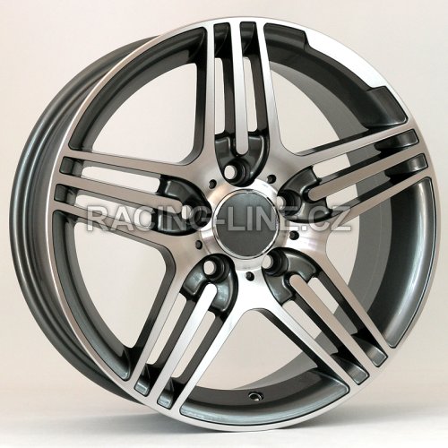 Alu kola Racing Line DW202, 18x9.5 5x112 ET38, šedivá + leštění