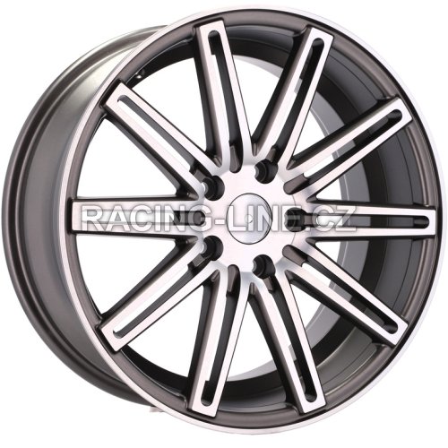 Alu kola Racing Line XF158, 18x8 5x120 ET35, šedivá matná + leštění