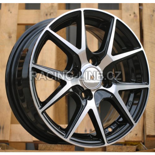 Alu kola Racing Line B1795, 14x5.5 4x100 ET43, černá + leštění