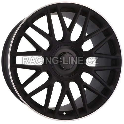 Alu kola Racing Line FE230, 20x9.5 5x112 ET38, Černá matná + leštěný límec