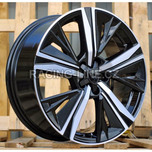 Alu kola Racing Line Y1187, 18x7.5 5x108 ET44, černá + leštění