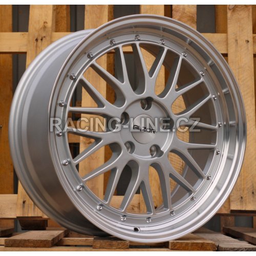 Alu kola Racing Line LU542, 18x8 5x112 ET35, stříbrná + leštěný límec