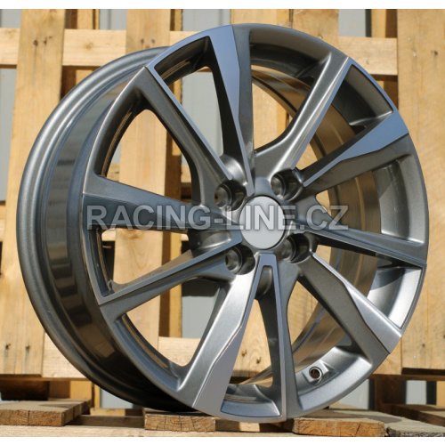 Alu kola Racing Line I5307, 16x6.5 4x100 ET45, šedivá + leštění