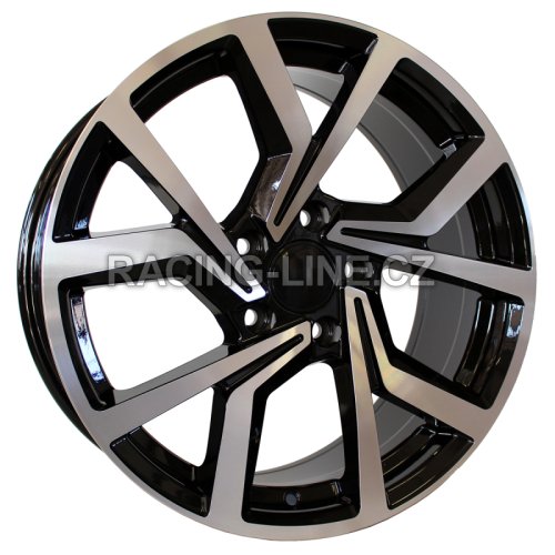 Alu kola Racing Line B1154, 18x7.5 5x112 ET51, černá + leštění