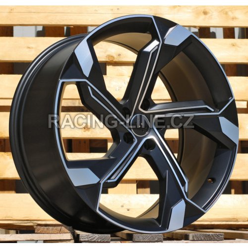 Alu kola Racing Line Y1201, 21x9.5 5x112 ET36, Černá matná + leštění (zátěžová)