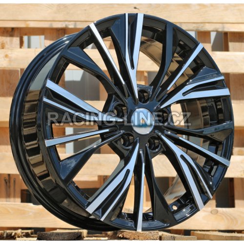 Alu kola Racing Line FE224, 17x7 5x114.3 ET47, černá + leštění