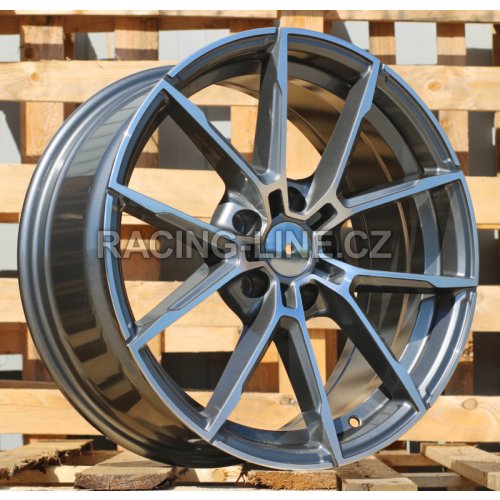 Alu kola Racing Line B5601, 17x7.5 5x112 ET27, šedivá + leštění