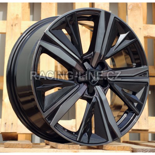 Alu kola Racing Line Y1187, 17x7.5 5x108 ET44, černá + černé leštění