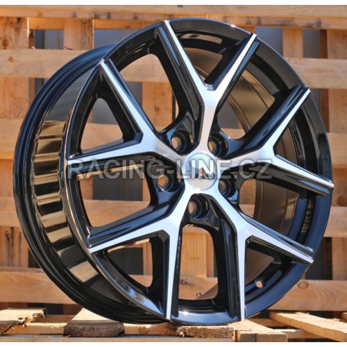 Alu kola Racing Line B1344, 18x7.5 5x114.3 ET45, černá + leštění