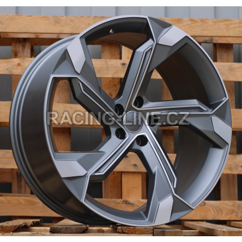 Alu kola Racing Line Y1201, 21x9.5 5x112 ET36, šedivá matná + leštění (zátěžová)