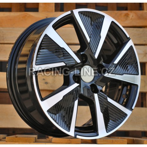 Alu kola Racing Line B5906F, 17x7 4x108 ET32, černá + leštění