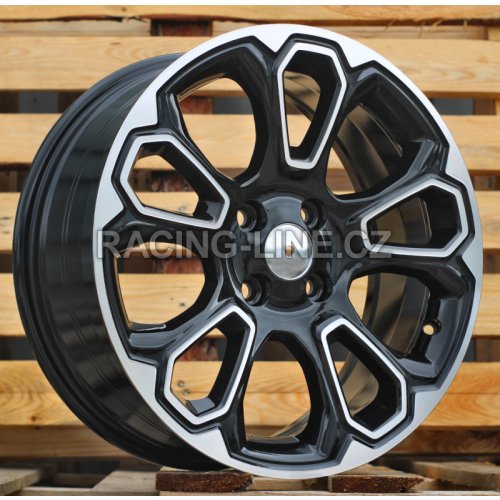 Alu kola Racing Line B1136, 17x7 4x108 ET37.5, černá + leštění