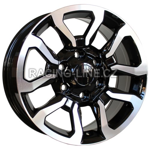 Alu kola Racing Line B1623, 17x7.5 6x139.7 ET30, černá + leštění