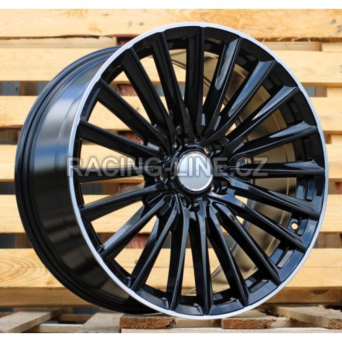 Alu kola Racing Line B5909, 19x8 5x112 ET43, Černá + leštěný límec