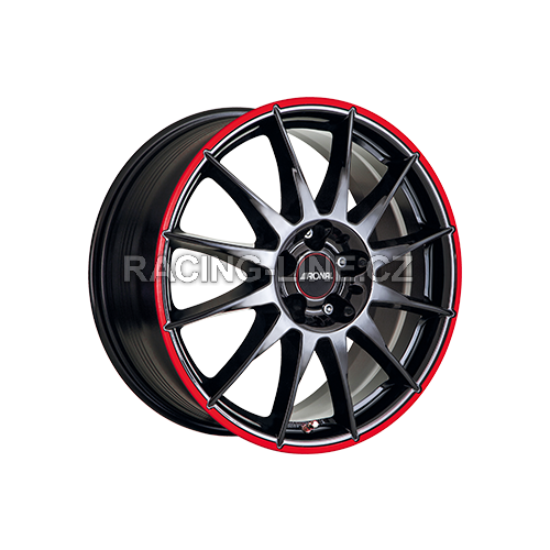 Alu kola RONAL R54 MCR, 16x7 4x98 ET35, černá lesklá s červenou linkou