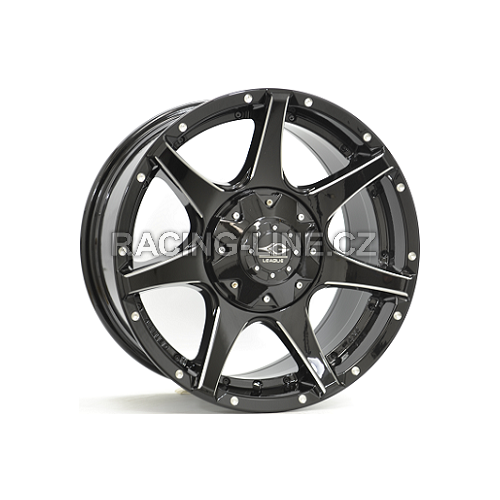 Alu kola LEAGUE M692, 18x9 6x139.7 ET25, černá lesklá + leštění (zátěžová)