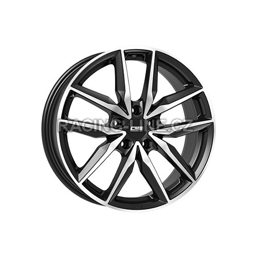 Alu kola CMS C28, 18x7.5 5x114.3 ET37, černá lesklá + leštění