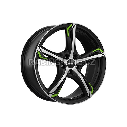 Alu kola RONAL R62 GREEN, 18x7.5 5x112 ET50, černá matná + leštění