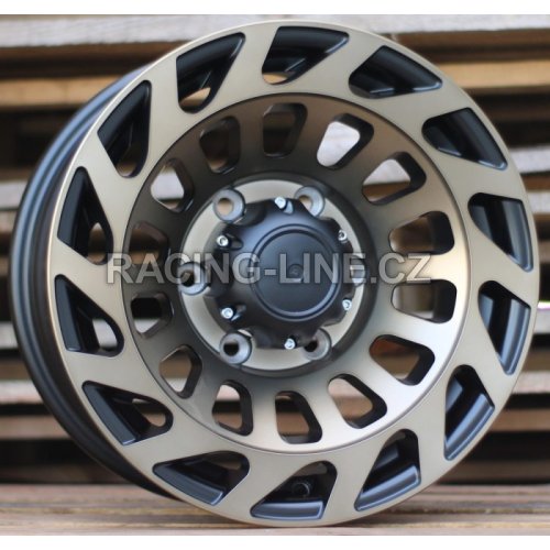 Alu kola Racing Line L2143, 15x8 6x139.7 ET10, černá + bronzové leštění