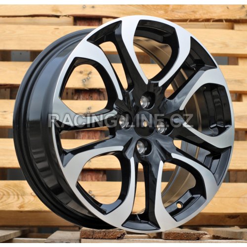 Alu kola Racing Line L1650, 17x6.5 4x100 ET45, černá + leštění