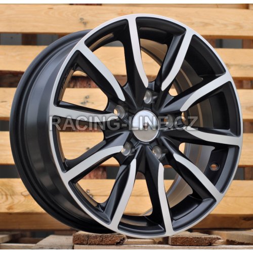 Alu kola Racing Line LU263, 15x6.5 5x114.3 ET40, Černá matná + leštění