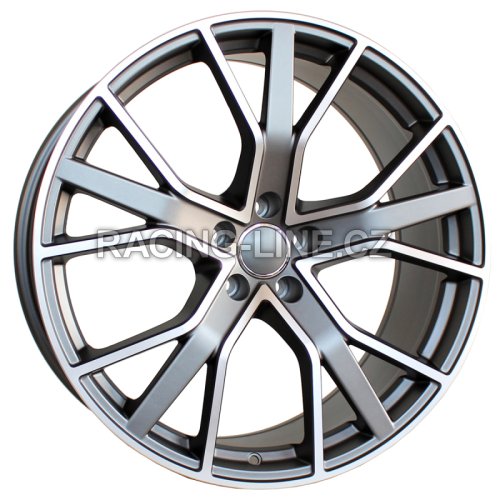 Alu kola Racing Line B5131, 21x9.5 5x112 ET31, šedivá matná + leštění (zátěžová)