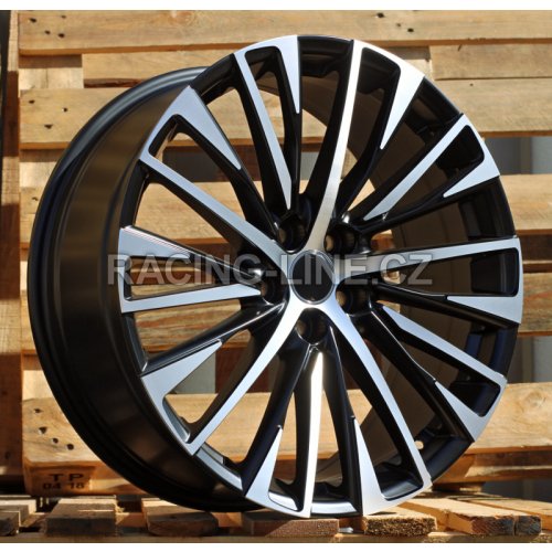 Alu kola Racing Line Y1118, 20x8 5x114.3 ET30, Černá matná + leštění