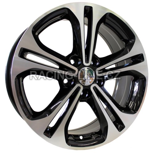 Alu kola Racing Line BK766, 16x6.5 5x114.3 ET46, černá + leštění