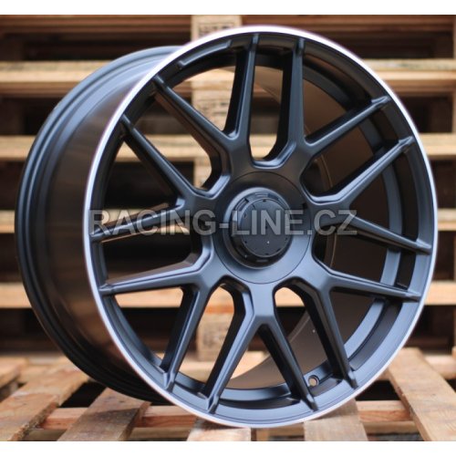 Alu kola Racing Line B1258, 20x9.5 5x112 ET42, černá matná + červený límec (zátěžová)