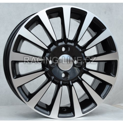 Alu kola Racing Line BK743, 15x6 4x98 ET35, černá + leštění