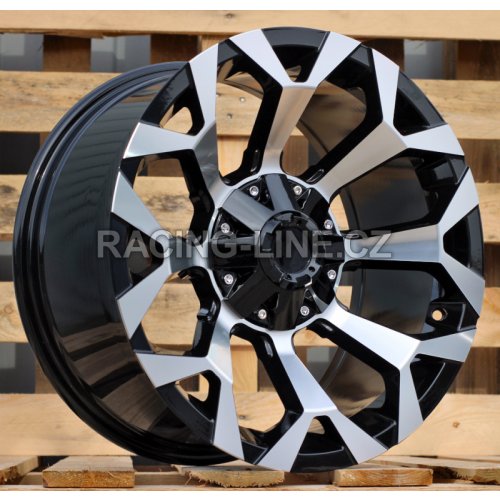 Alu kola Racing Line B1521, 18x9 6x139.7 ET, černá + leštění (zátěžová)