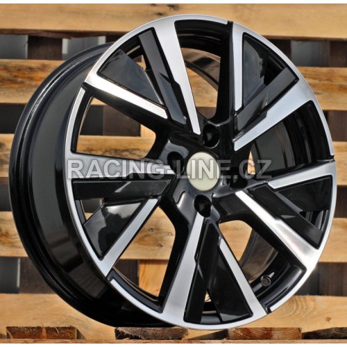 Alu kola Racing Line B5906, 17x7 5x108 ET44, černá + leštění