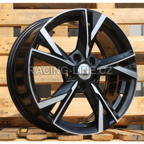 Alu kola Racing Line Y1241, 17x7 5x112 ET46, černá + leštění