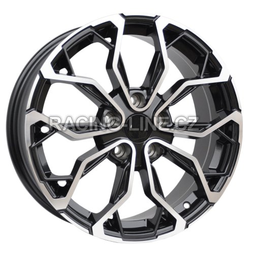 Alu kola Racing Line XF260, 17x7 4x100 ET44, černá + leštění