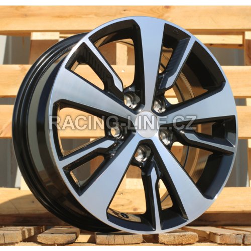 Alu kola Racing Line TL0400, 16x6.5 5x114.3 ET40, černá + leštění