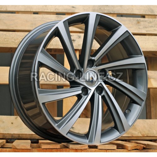 Alu kola Racing Line D2403, 18x8 5x112 ET45, šedivá + leštění