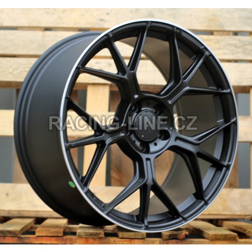 Alu kola Racing Line FBX120, 18x8 5x112 ET42, Černá + leštěný límec