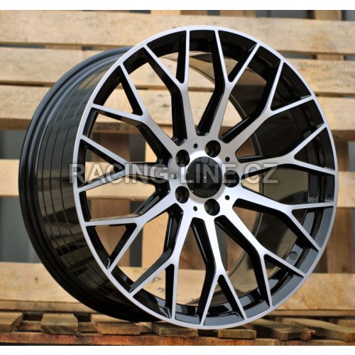 Alu kola Racing Line YS1180, 19x8.5 5x112 ET40, černá + leštění (zátěžová)